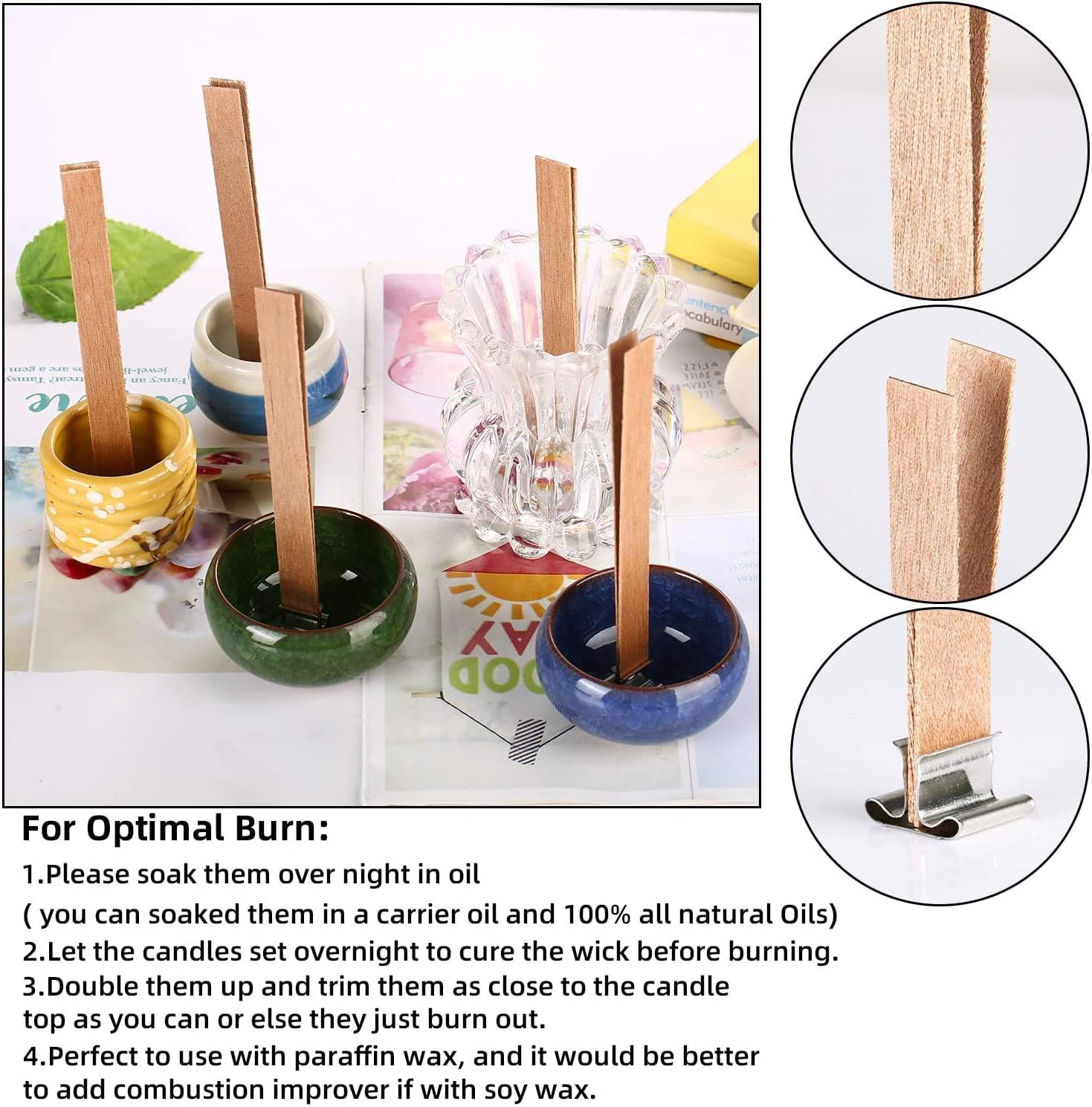 10-100PCS Scented Candle Wood  – Wooden Wick Candle recenzja i cena