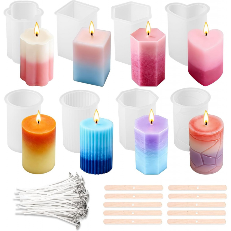 8 Silicone Candle Mold Set，Inc – Wooden Wick Candle recenzja i cena
