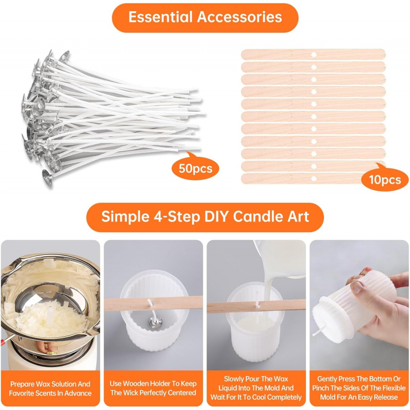8 Silicone Candle Mold Set，Inc – Wooden Wick Candle recenzja i cena