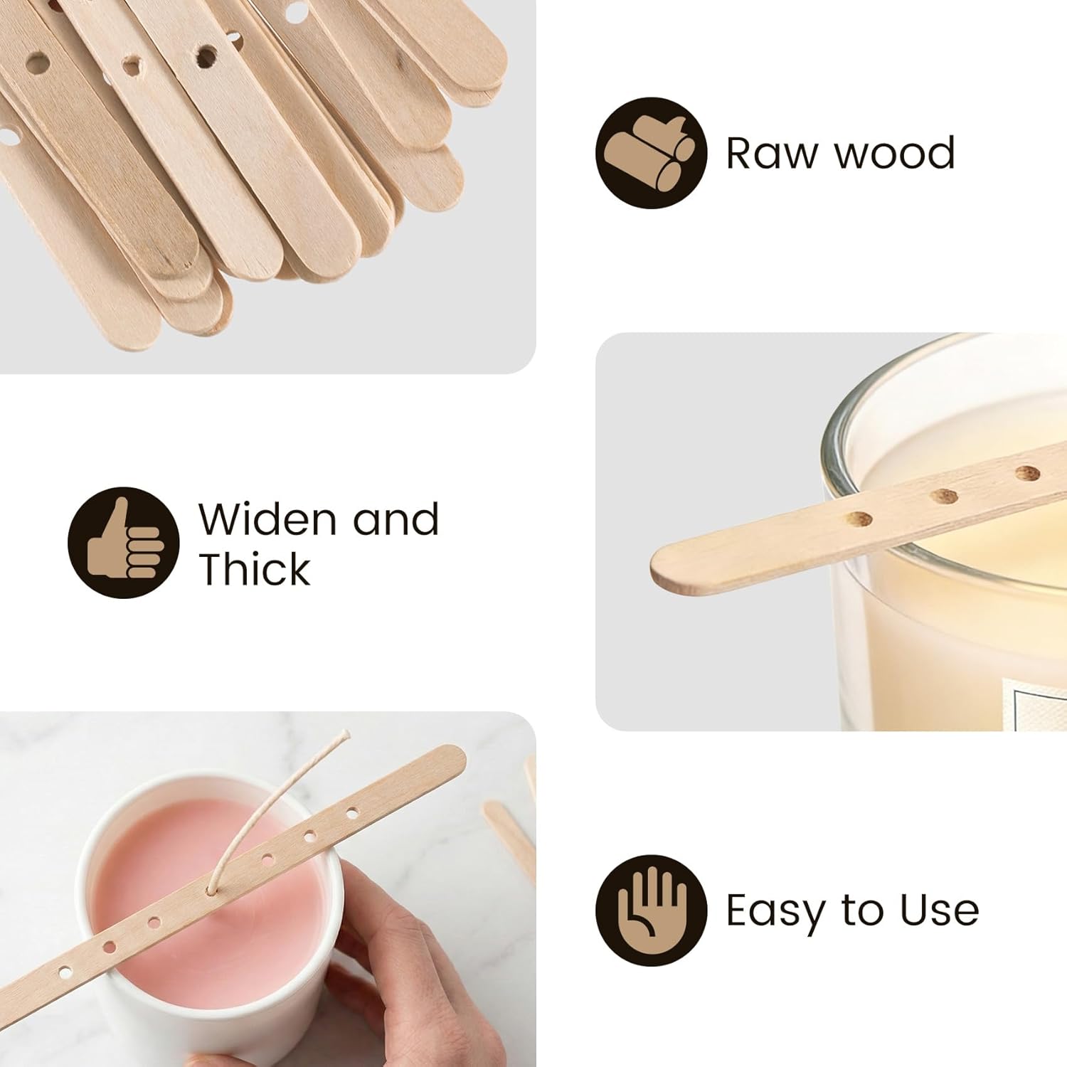 30/50pcs 7 Holes Wooden Candle – Wooden Wick Candle recenzja i cena